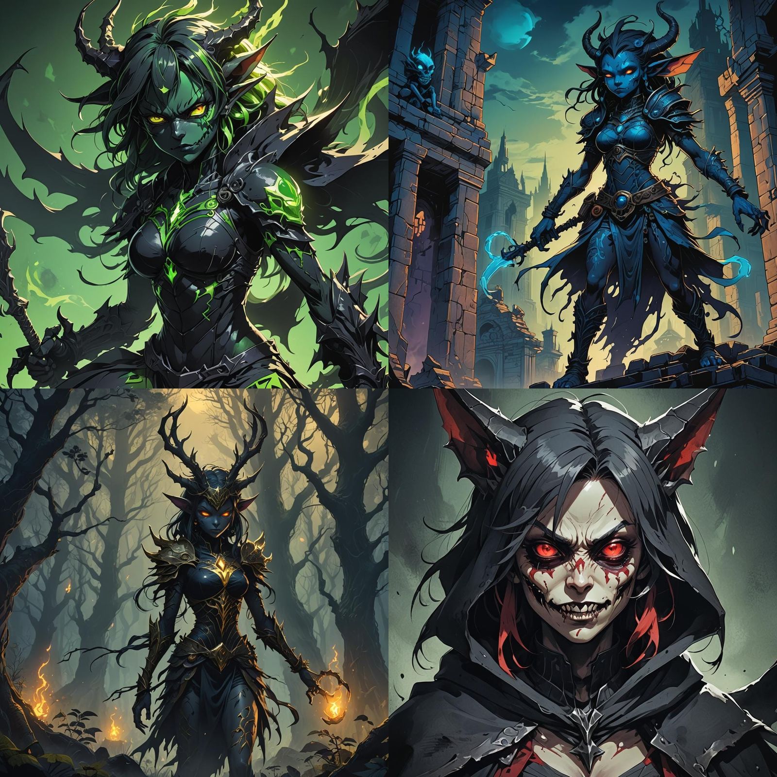 Anime Shadow Demon Goblin in Cel-Shaded Style