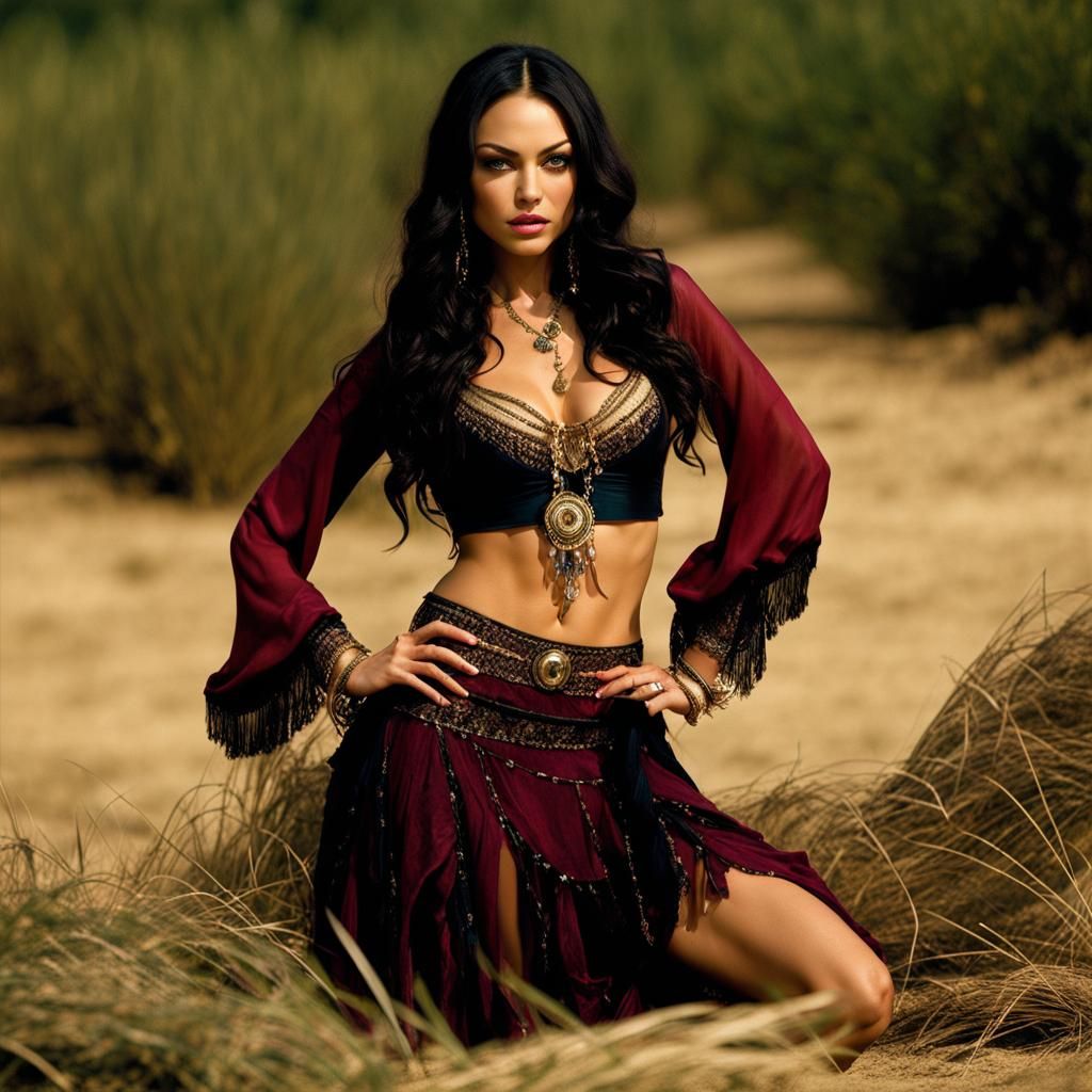 Dangerous Gypsy Witch in Dark Fantasy Style