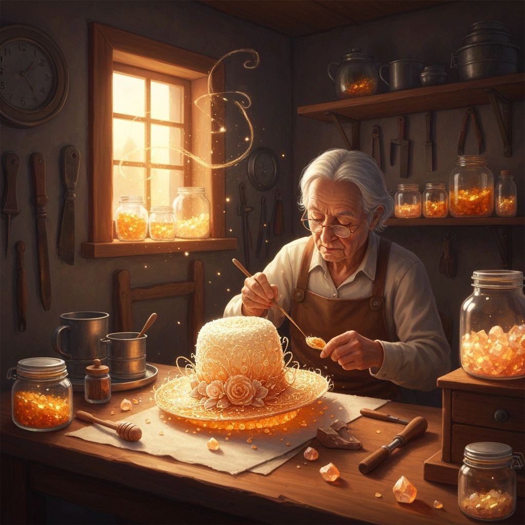 Artisan Crafts Ornate Hat from Sugar and Honey