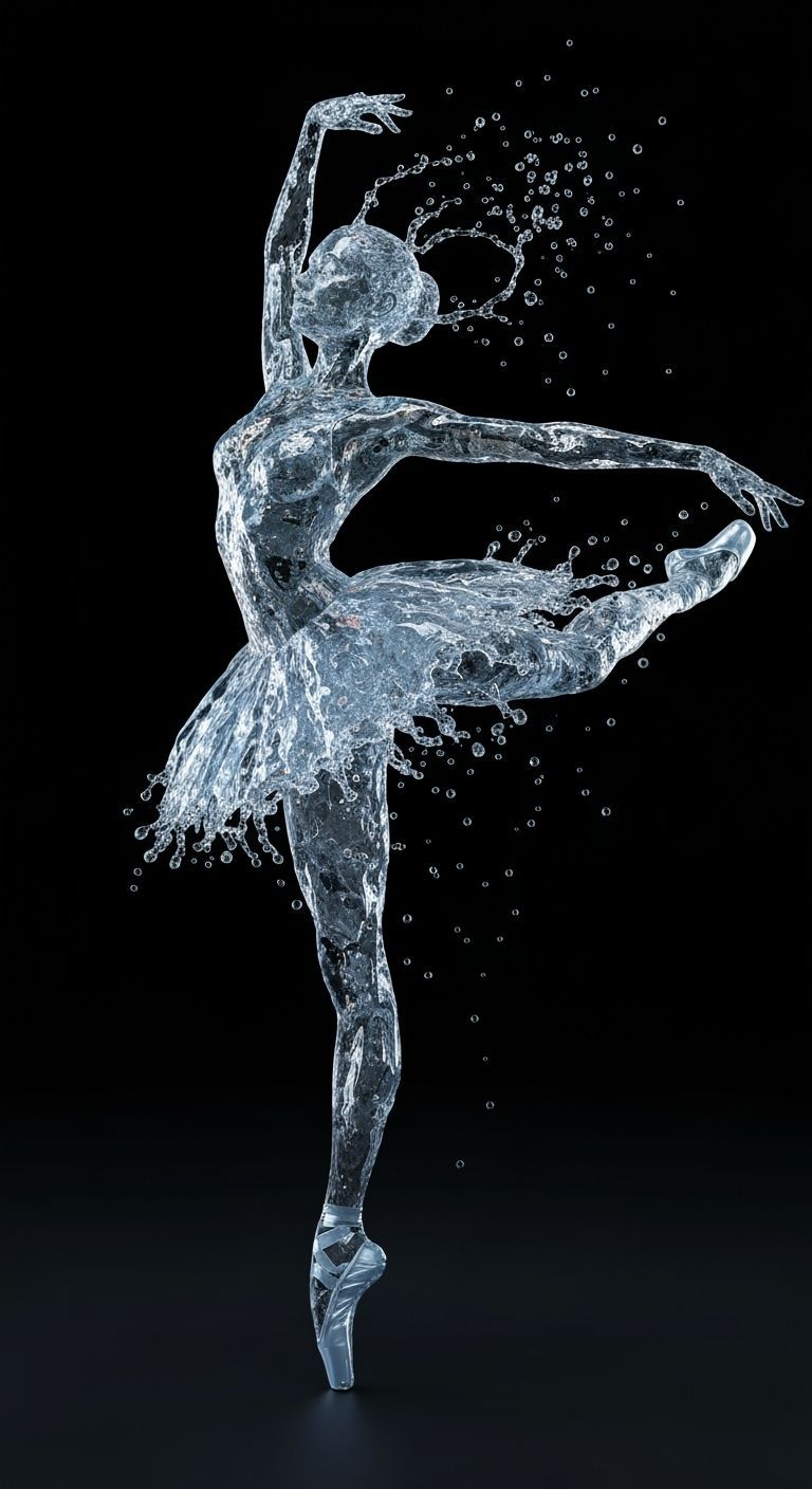 Realistic 3D Water Ballerina in Motion