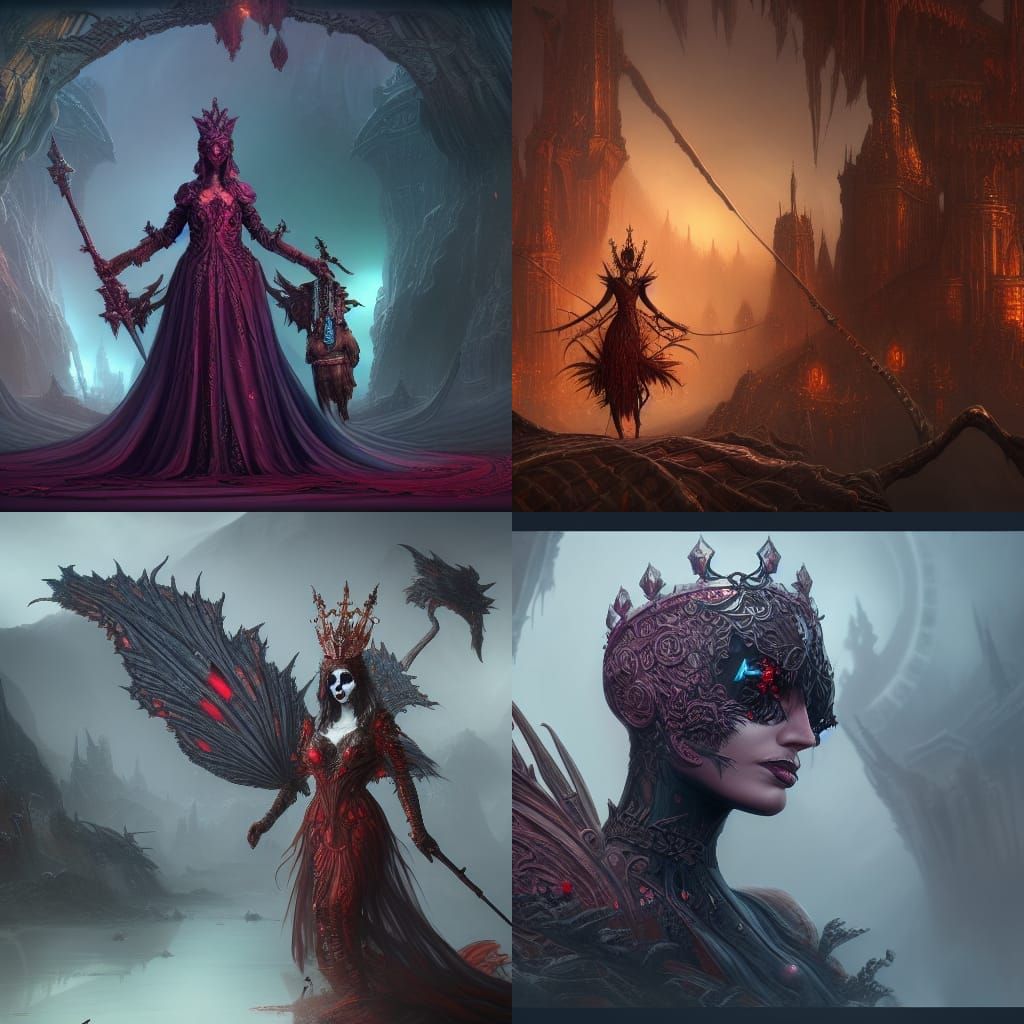Fantastical Queen of Death in Detailed Matte Painting