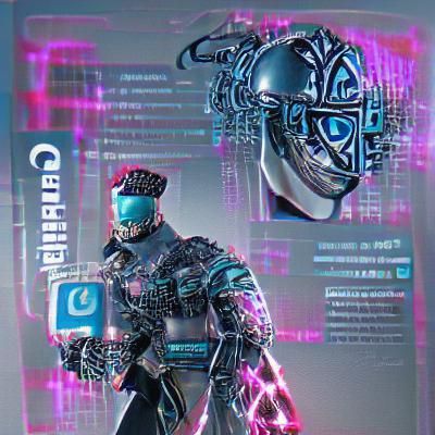 Cyberpunk Centurion in Chrome Armor
