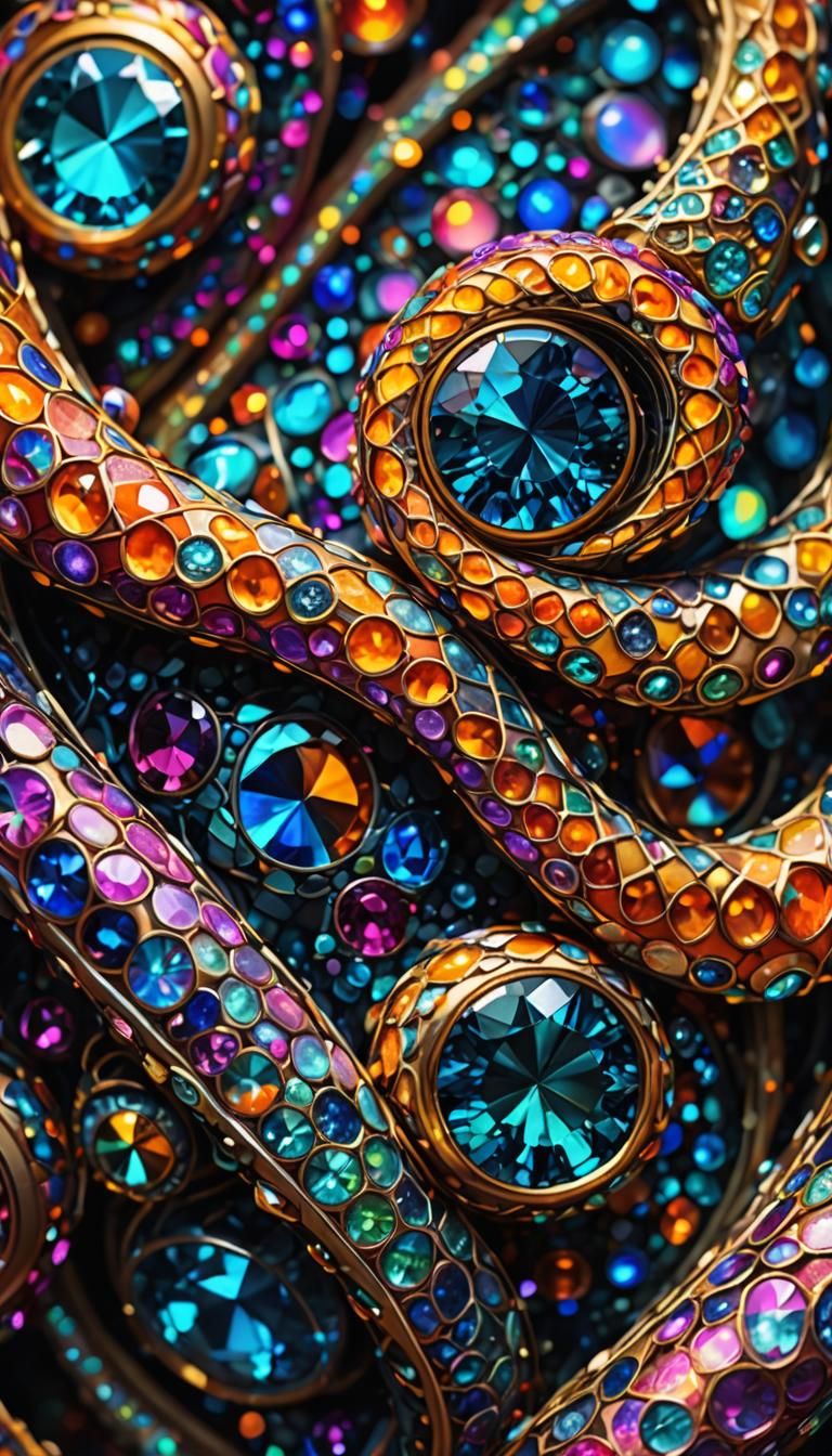 Macro Double Helix Strand in Luminescent Digital Art