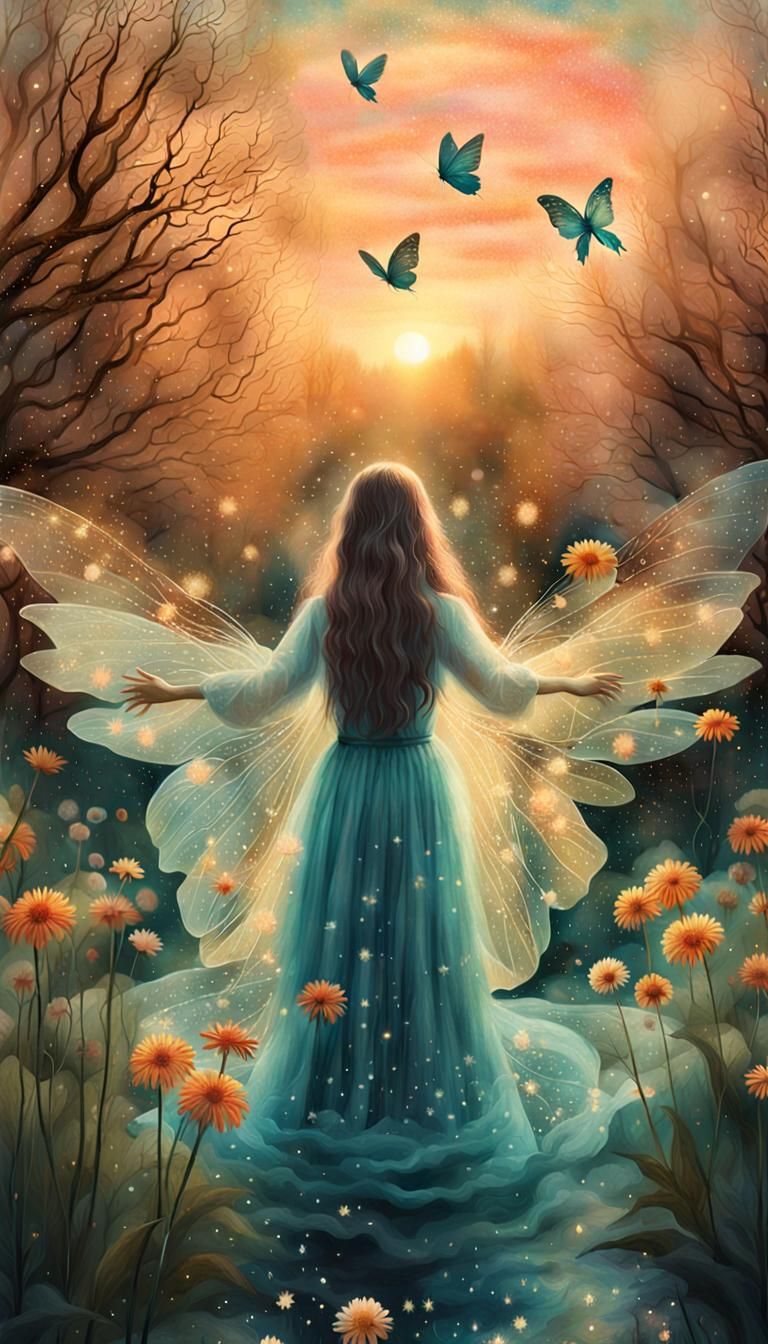 Fairies in Dream Garden: 8K Digital Art