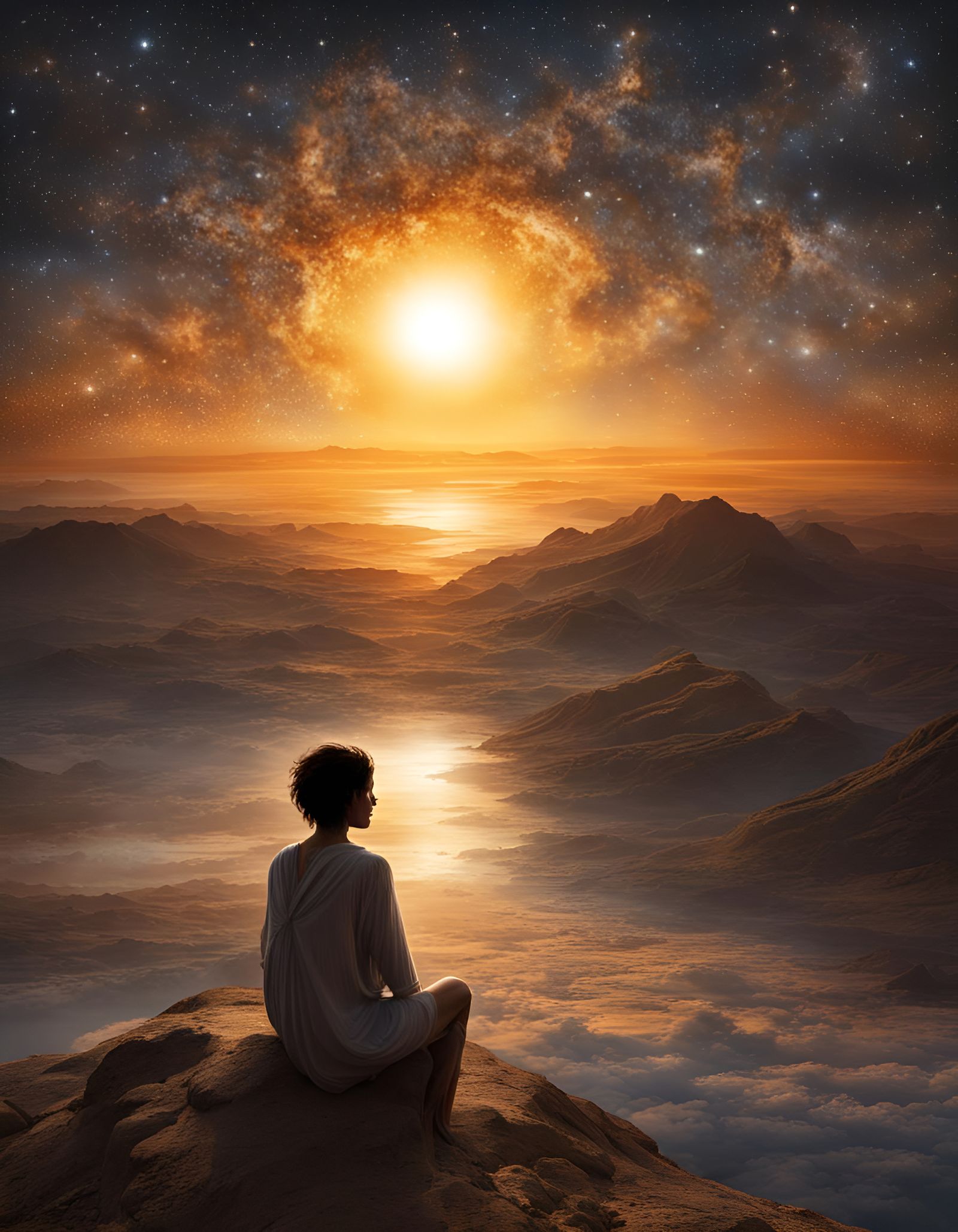 Dreamlike Landscape with Stars