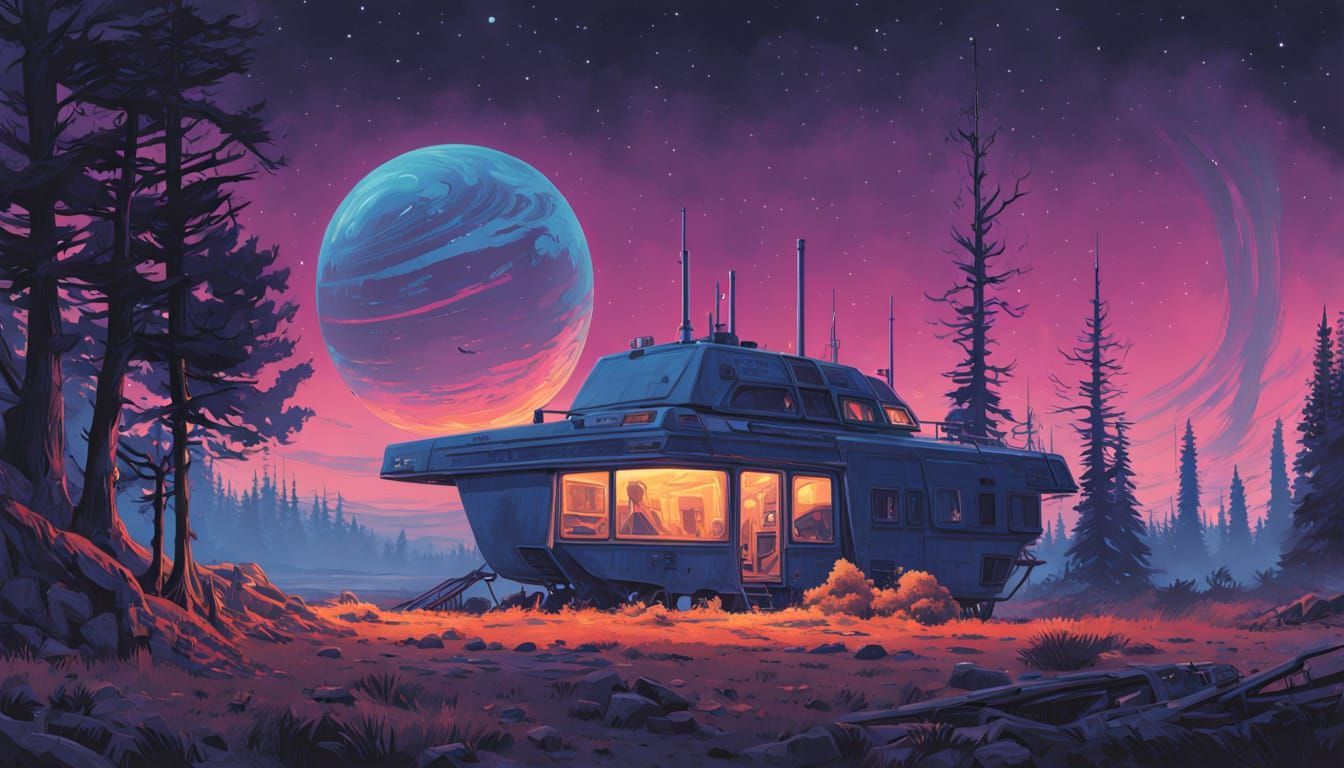 Cosmic Dreamscape in Sci-Fi Aesthetic