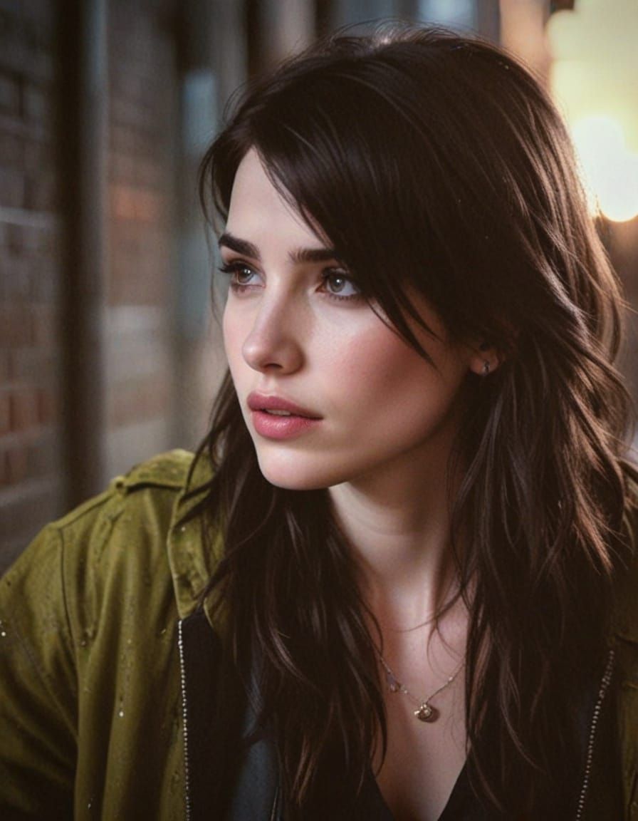 Emma Roberts as Rogue in Dark Urban Alleyway