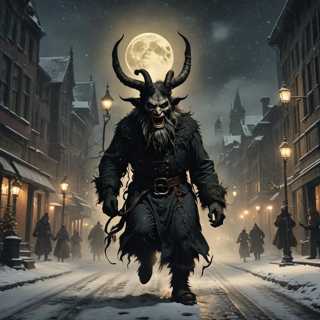 Krampus Roams Victorian Streets on Christmas Night