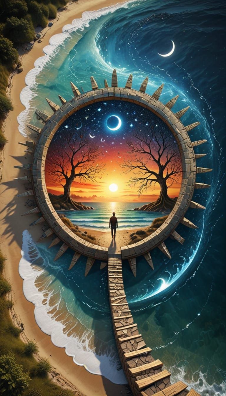 Ethereal Cosmic Portal to Earth's Center