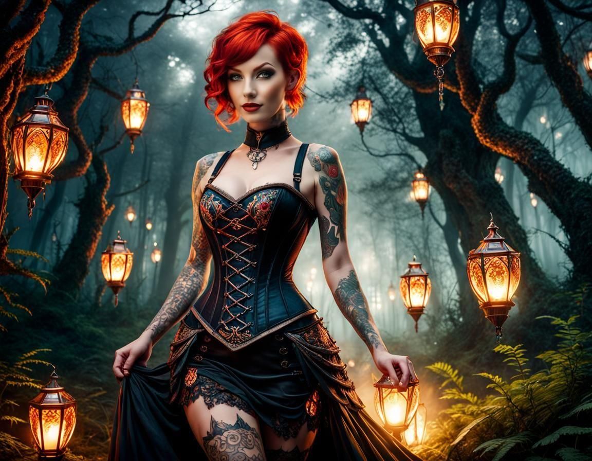 Fiery Redhead Pixie with Ember Eyes