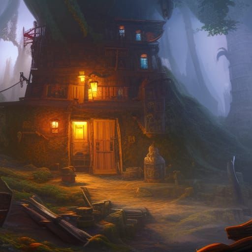 Fantastical Pirate Hideout Concept Art