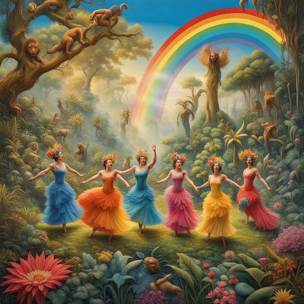 Garden of Eden Dancers in Bosch-Inspired Style