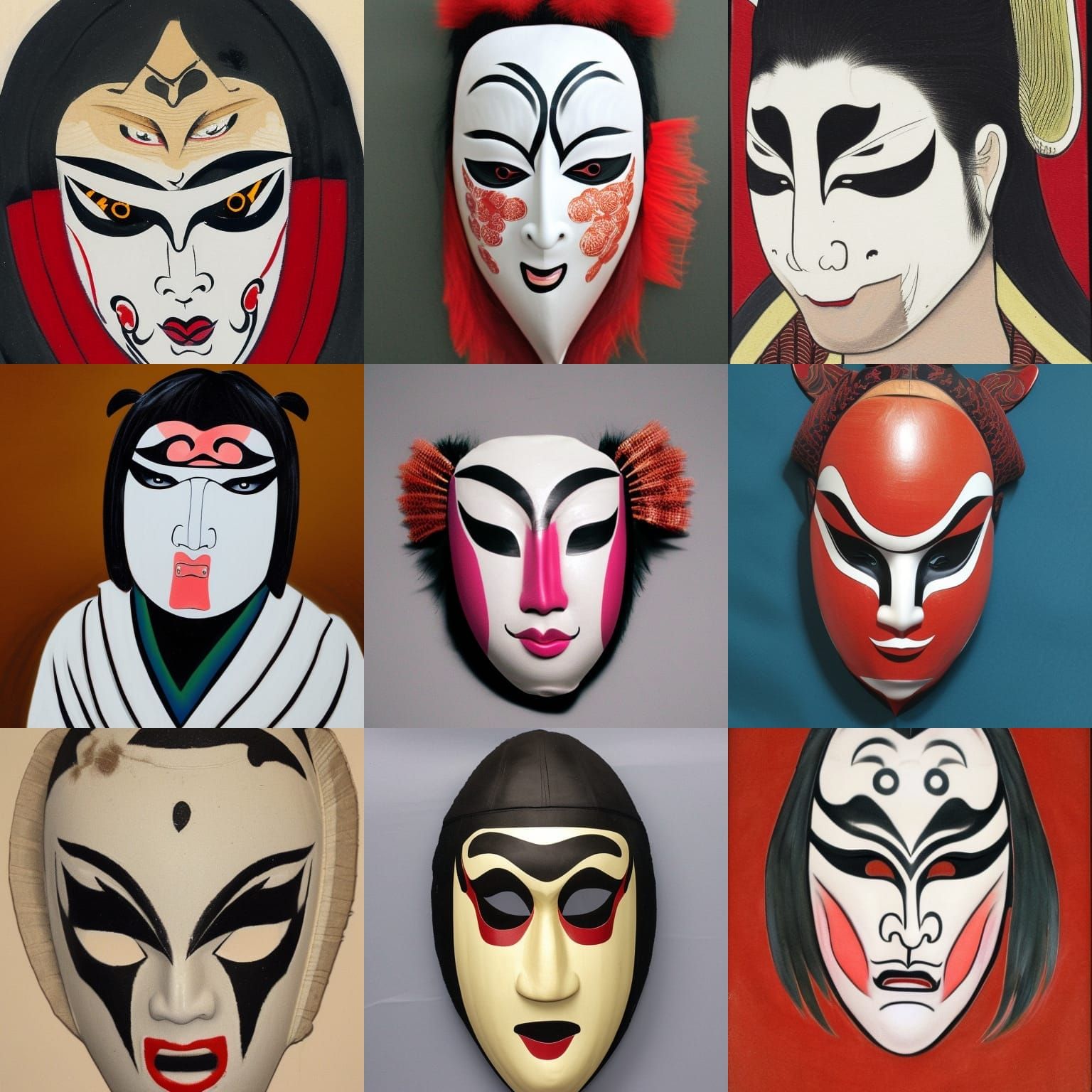 Traditional Kabuki Mask