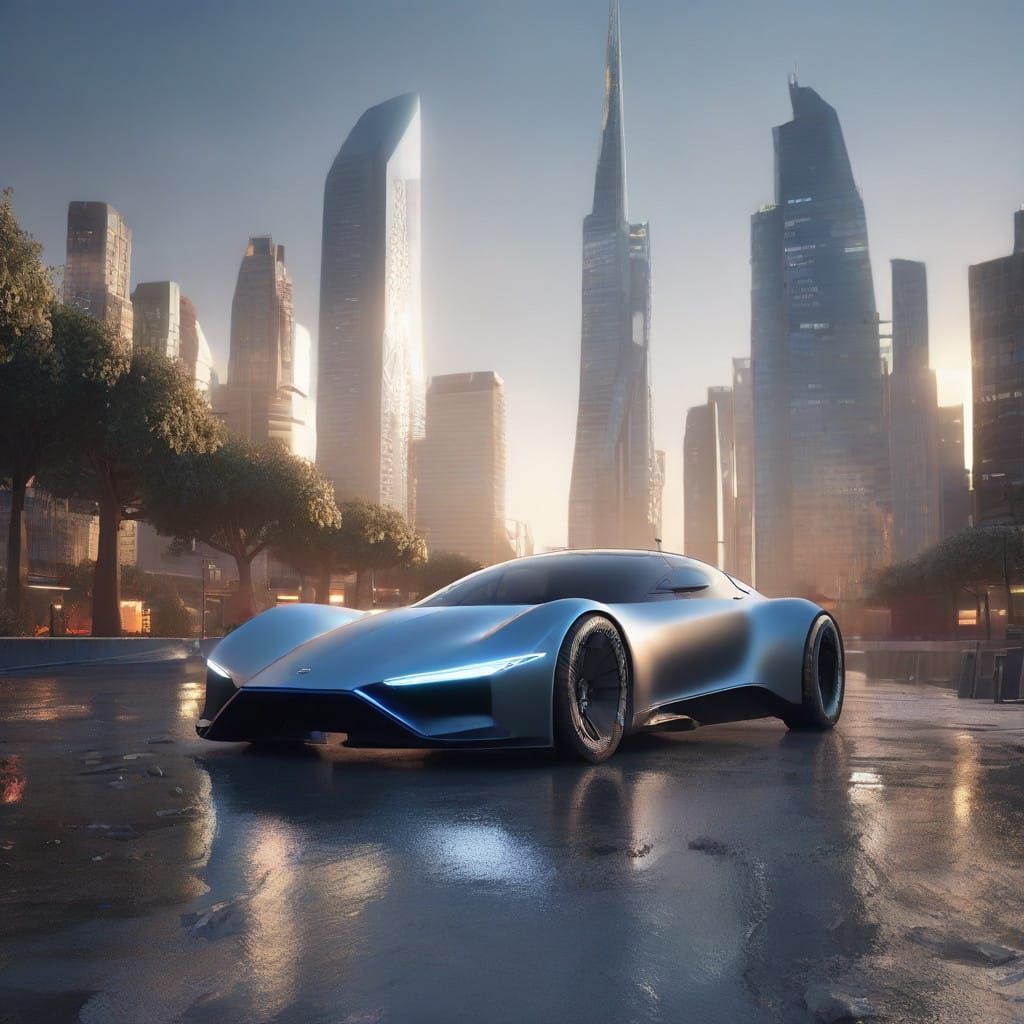 Epic Futuristic Hydroelectric Flying Car in HDR