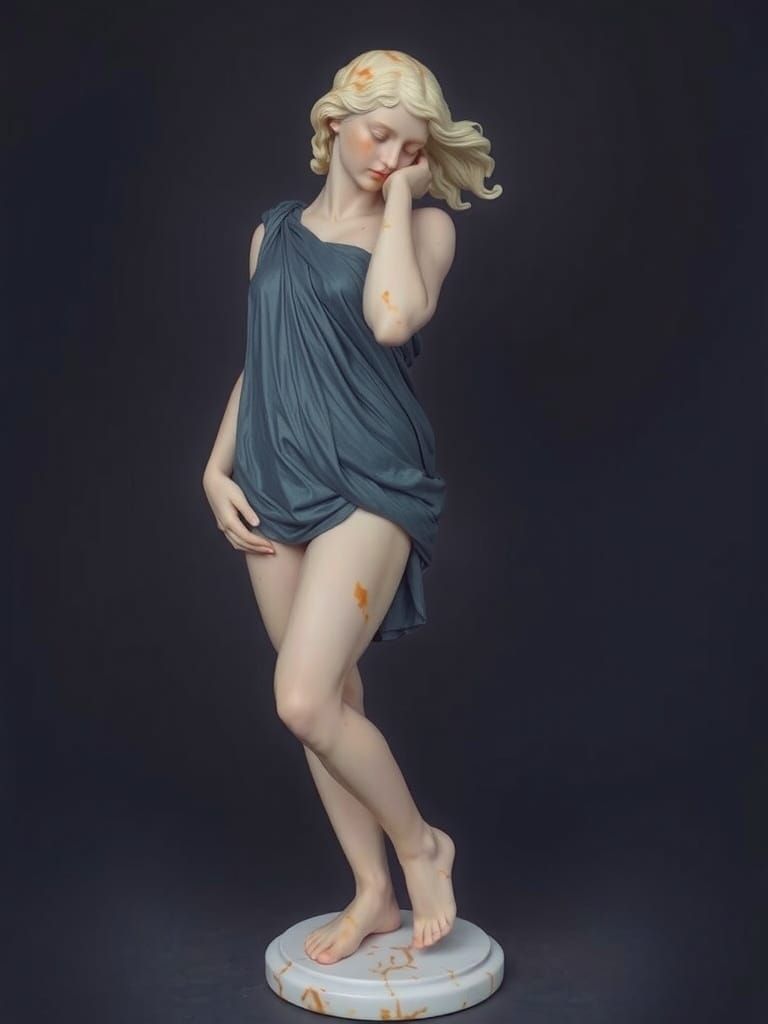 Renaissance-Inspired Marble Sculpture of a Woman