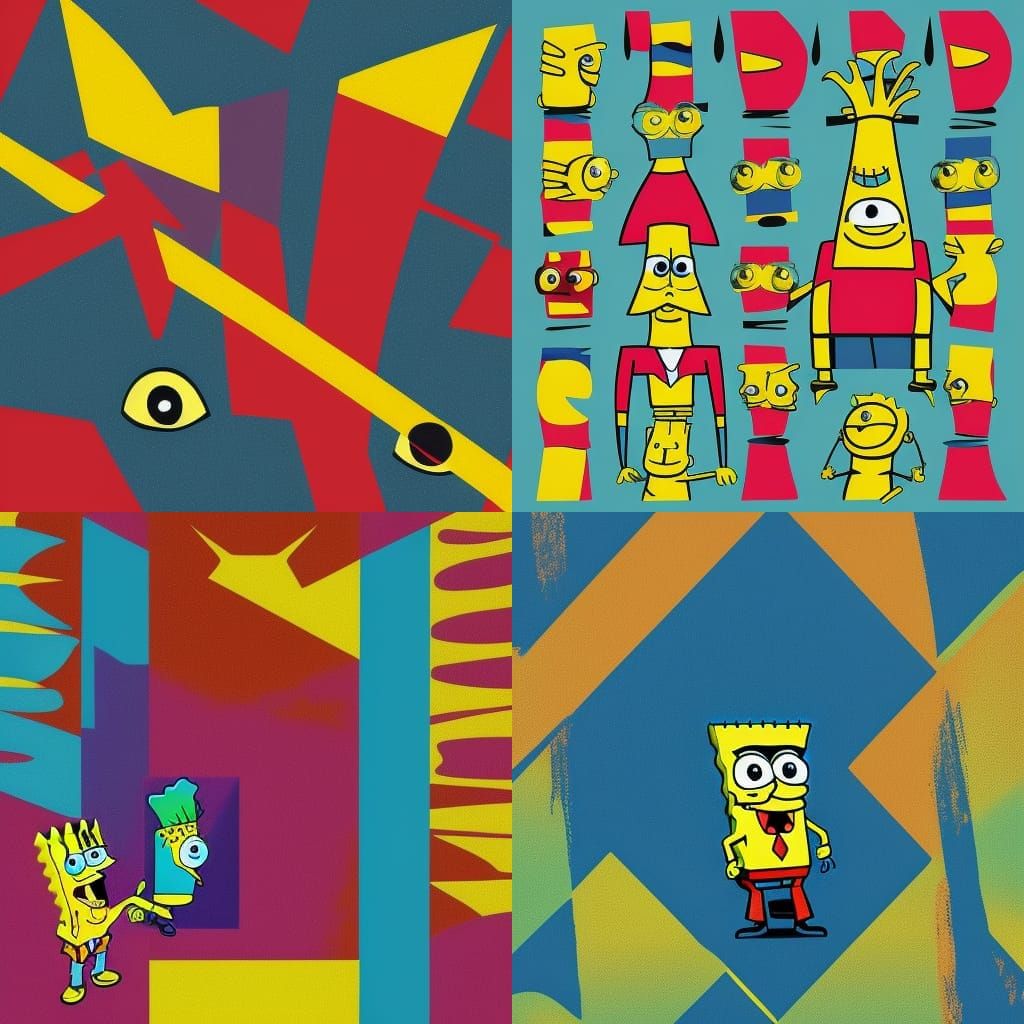 Spongebob in Pop Art Style Screen Print