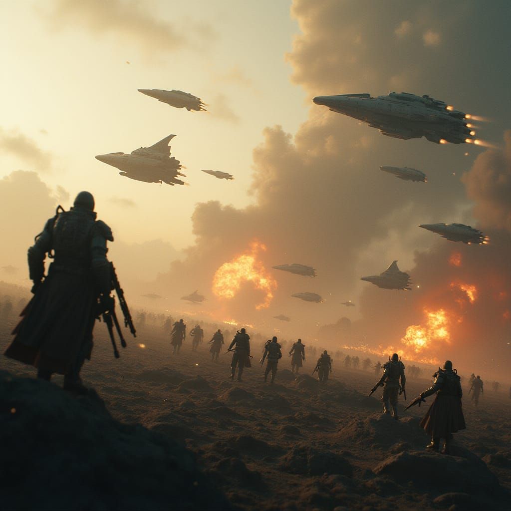 Epic Alien Conquest: Battle Royale in Cinematic Style