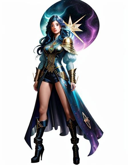 Sorceress in Graffiti Art with Tarot Cards