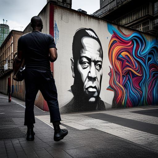 Resilient Rise: Graffiti Street Art Illustration