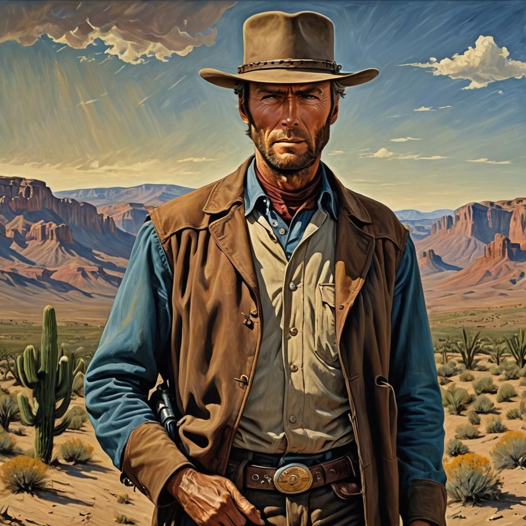 Clint Eastwood as Man with No Name, Van Gogh Style