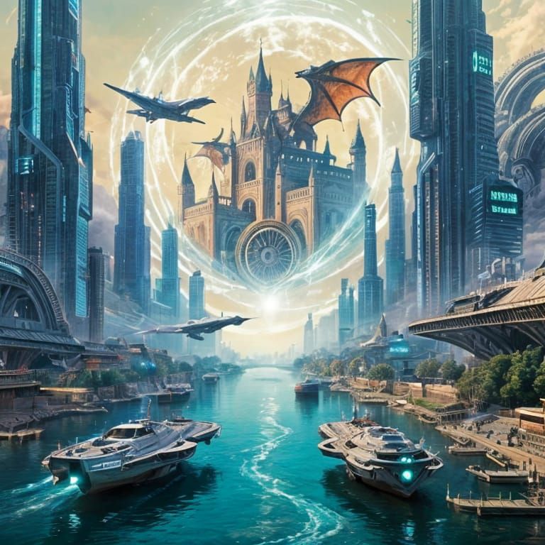 Futuristic Portal to Medieval World