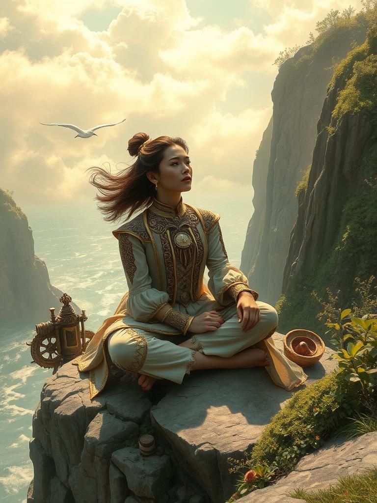 A person feeling a sense of peace and tranquility