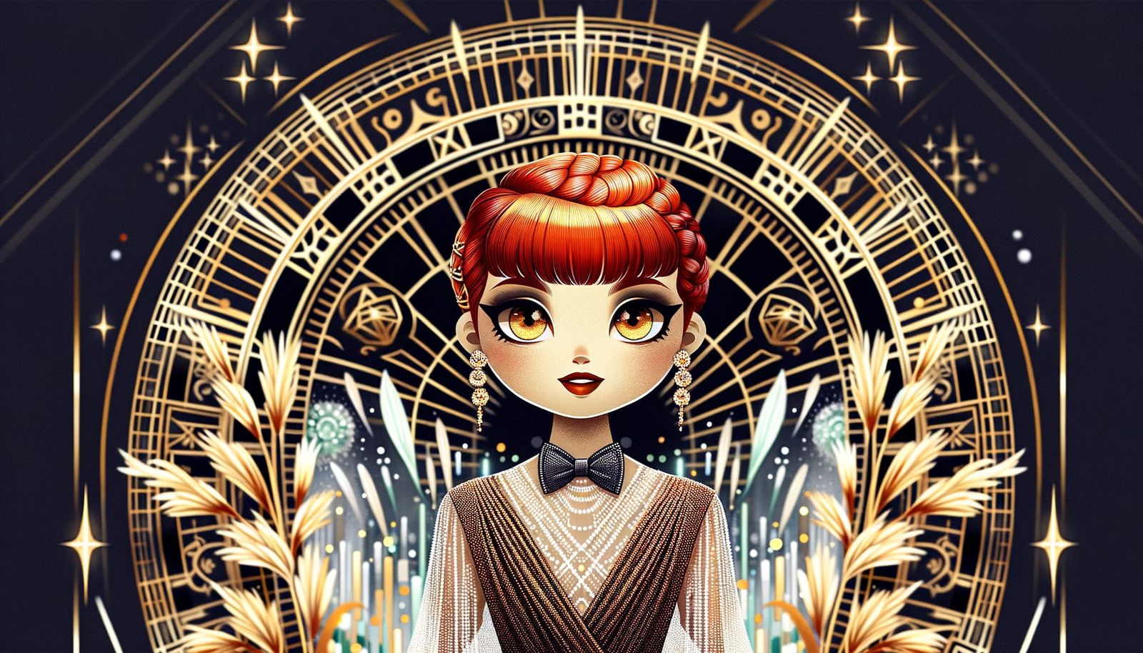 Captivating Casino Lady in Art Deco Style