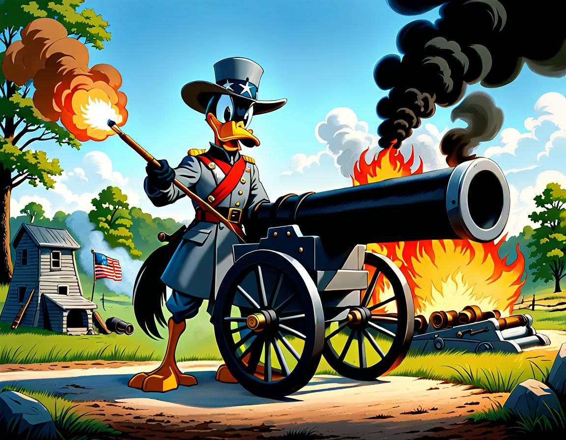 Daffy Duck as Confederate Soldier Cartoon