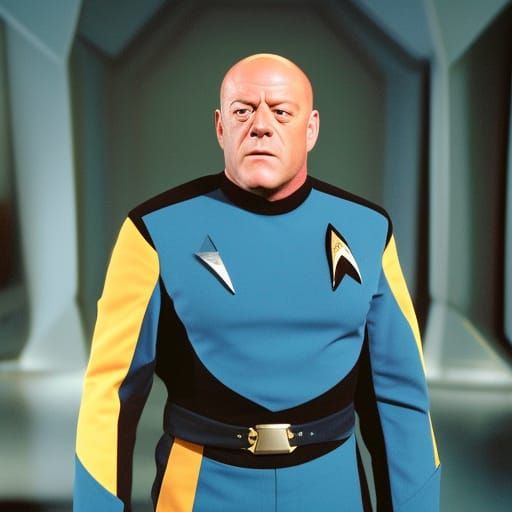 Actor as Starfleet Captain with Vulcan Ears