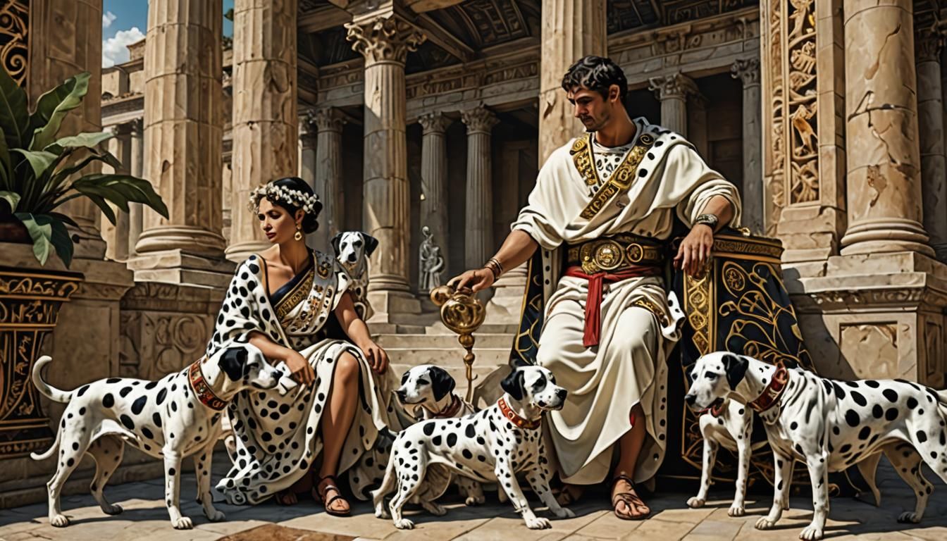 Elegant Fractal Image of Romans and Dalmatians
