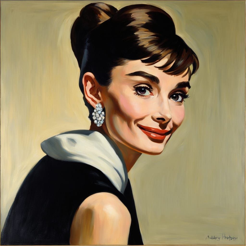Edward Hopper's Audrey Hepburn Portrait in Impressionistic O...