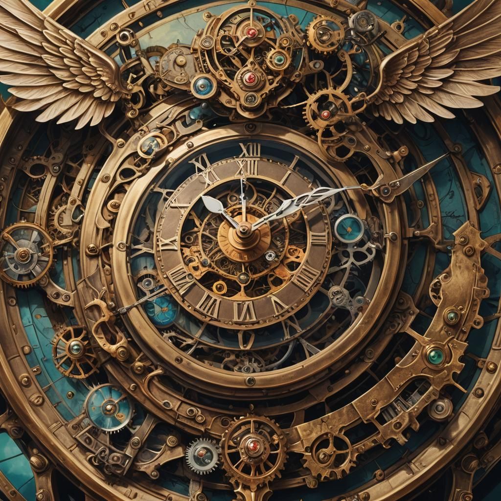 Steampunk Time-Flies Illustration: Surreal Fantasy Art