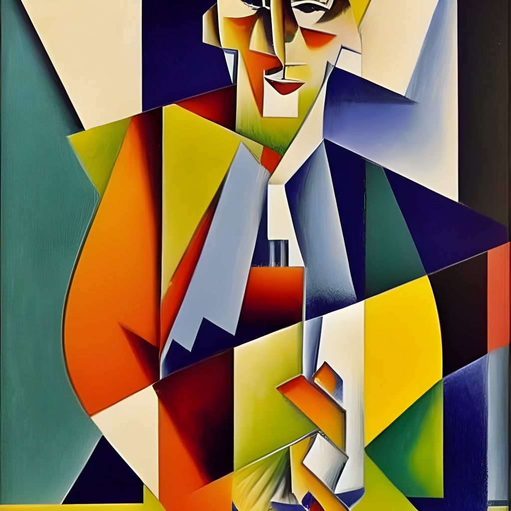 Colorful Cubist Barman Inspired by Weber Furlong