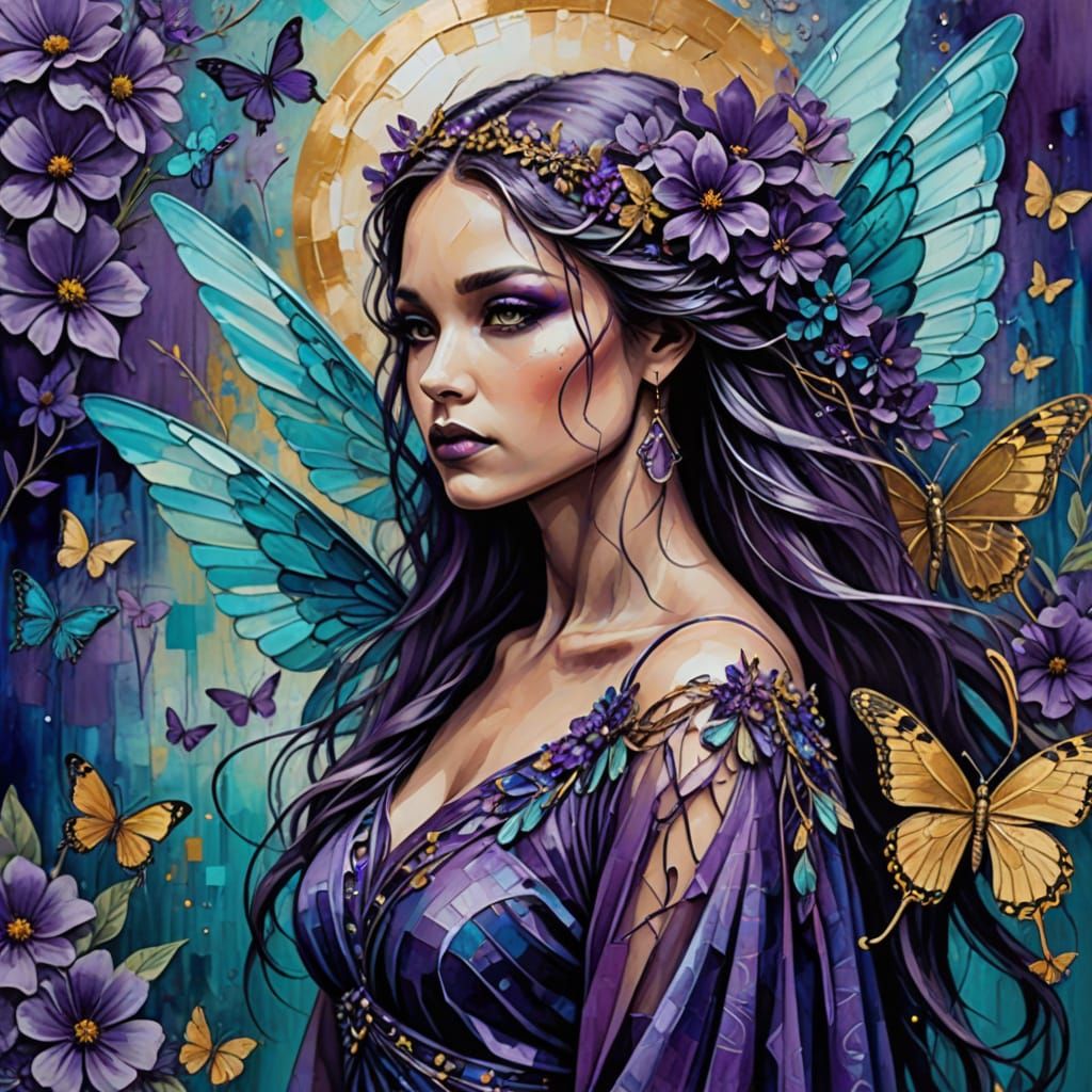 Lupus Warrior Angel in Mixed Media Collage