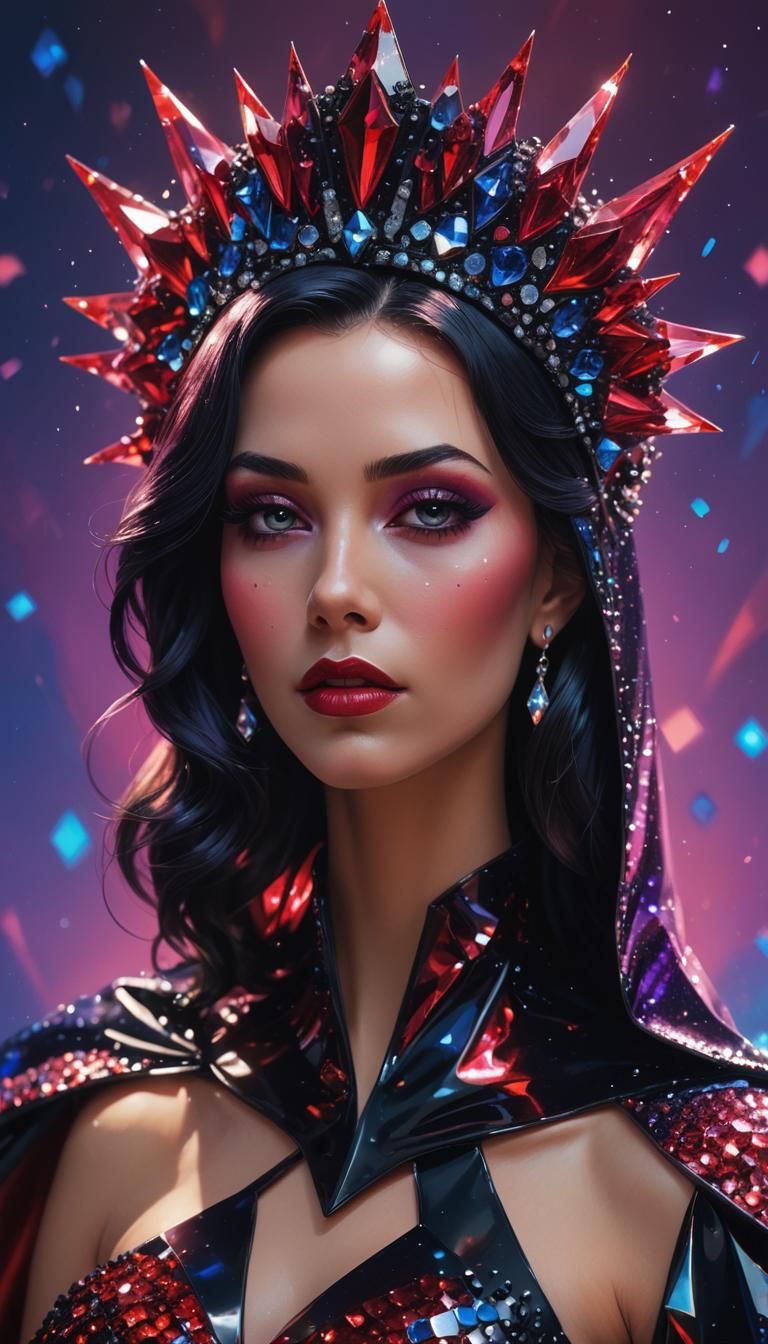 Crystal Latex Princess with Dramatic Cape