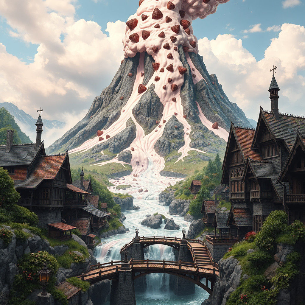 Strawberry Ice Cream Volcano Eruption