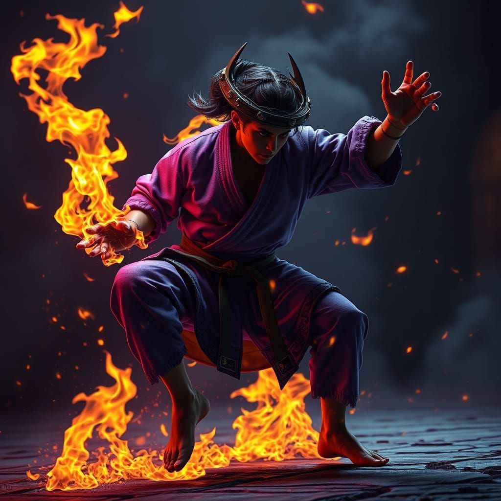 Caveira in Flames: Dark Fantasy Art in Rutkowski Style