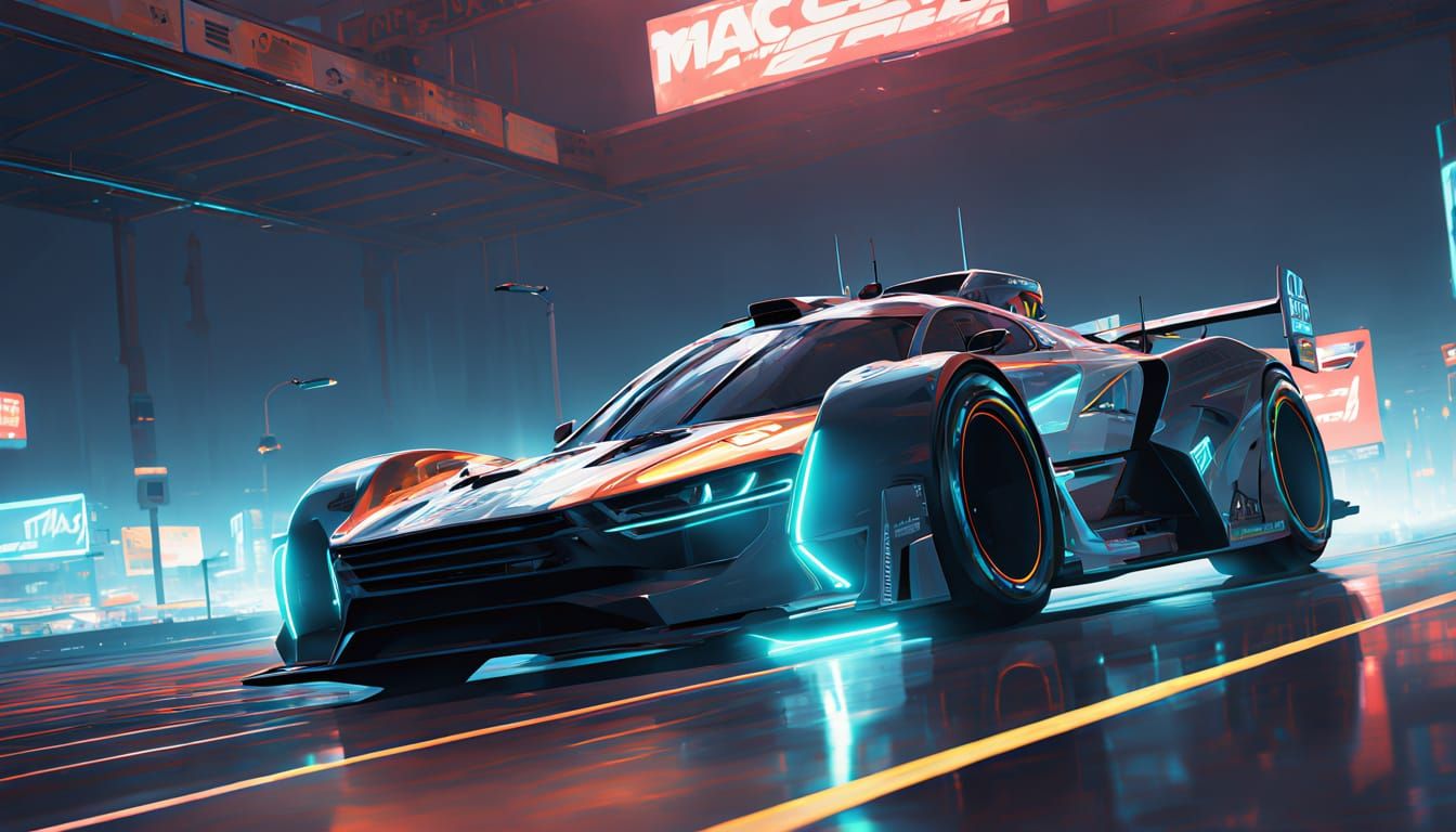 Futuristic Anti-Gravity Racing in Neon-Lit Style