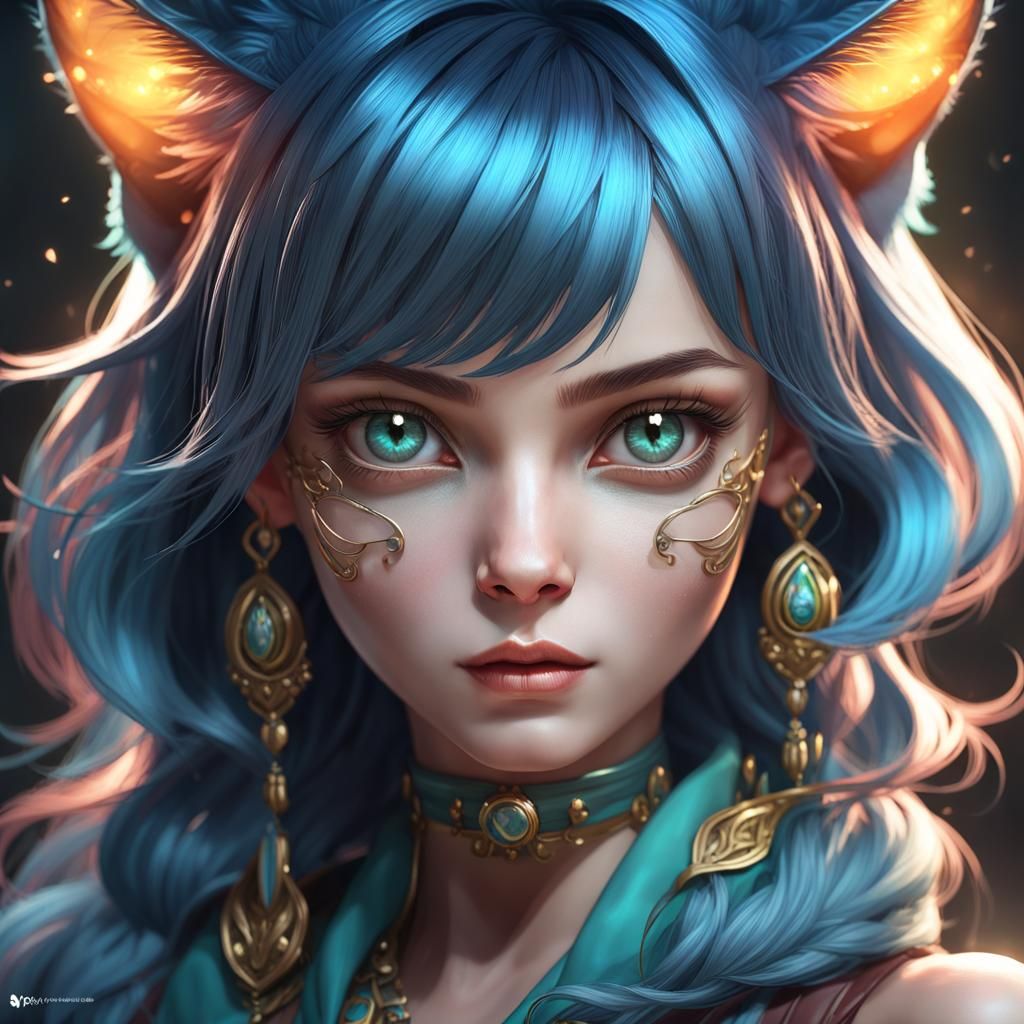 Striking Human Cat: Hyper-Detailed Concept Art