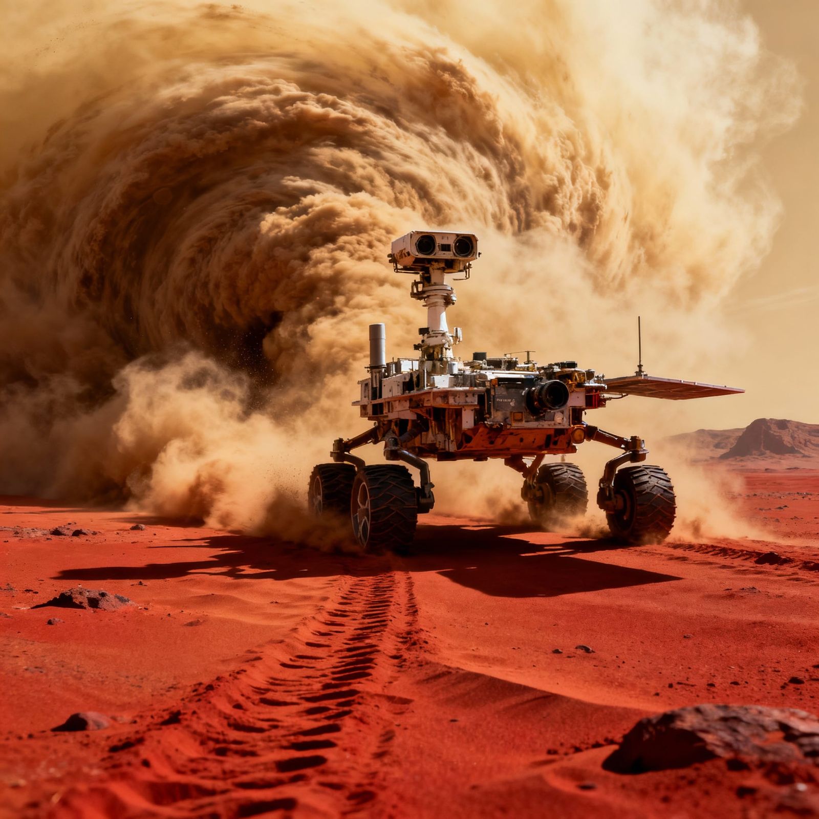 Mars Rover Opportunity Braves Epic Sandstorm in Hyperrealist...