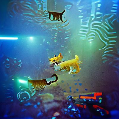 Cats with Guns Battle Underwater