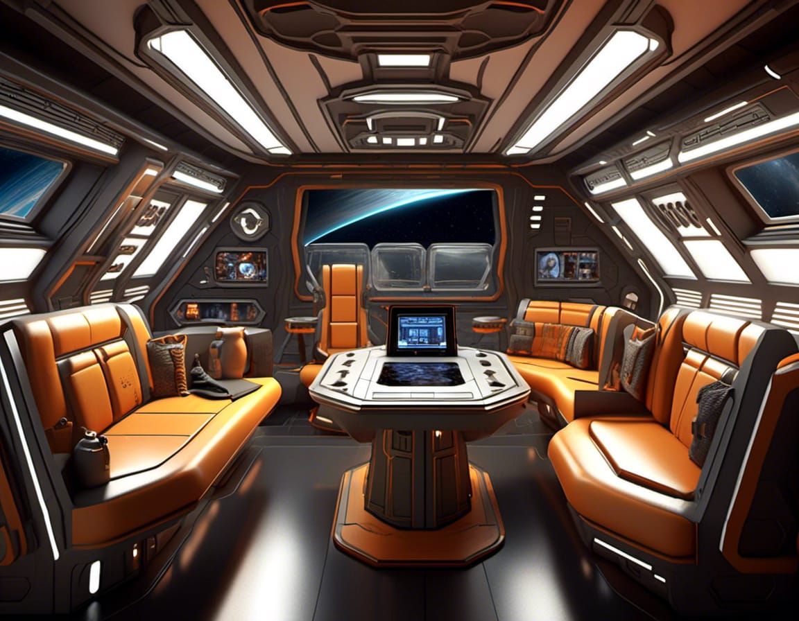 Main living space on a small spaceship