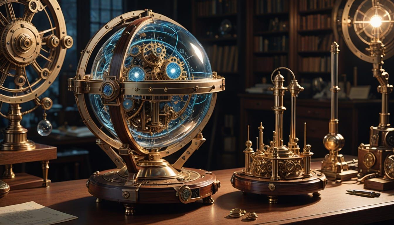 Steampunk Hyperspace Communication Device in Polished Brass ...