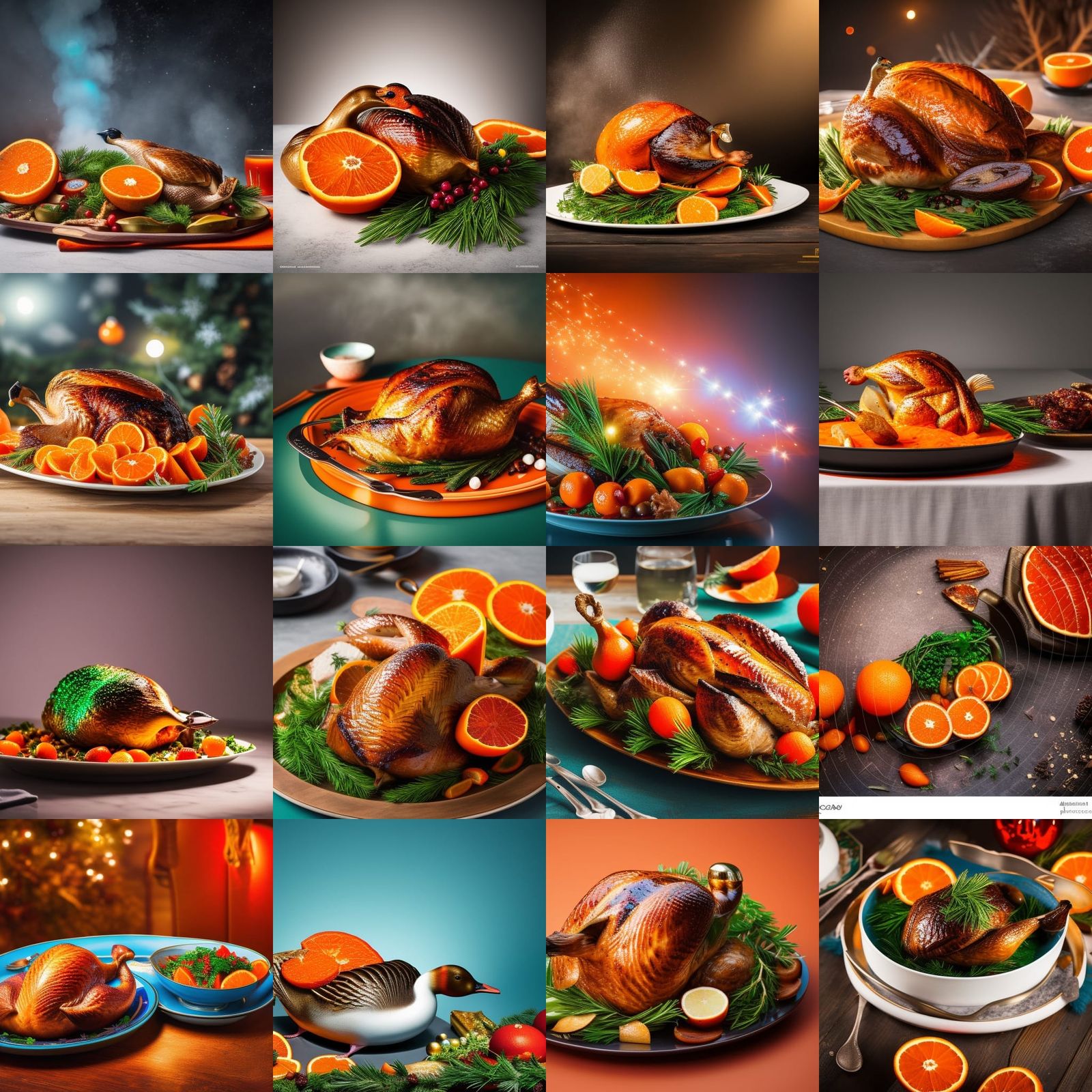 Roasted Goose Christmas Dinner in Edwardian Style