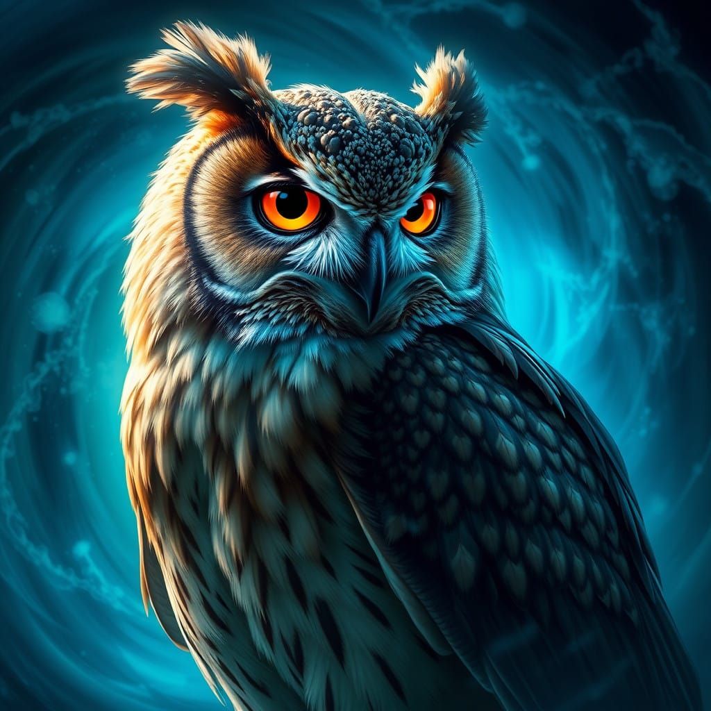 Majestic Owl in Hyperrealistic Splendor