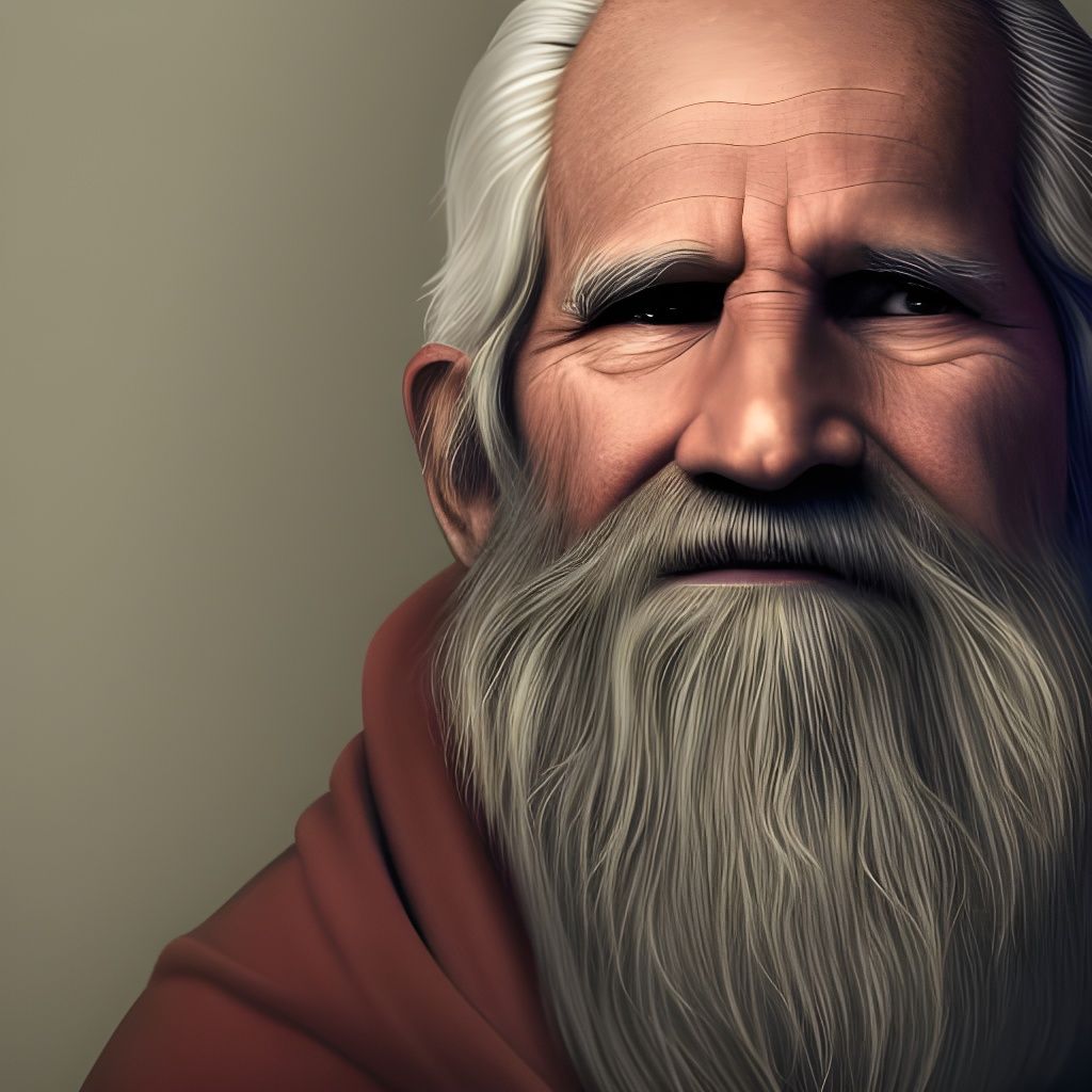 Wizard Portrait with Staff and Book in 4K