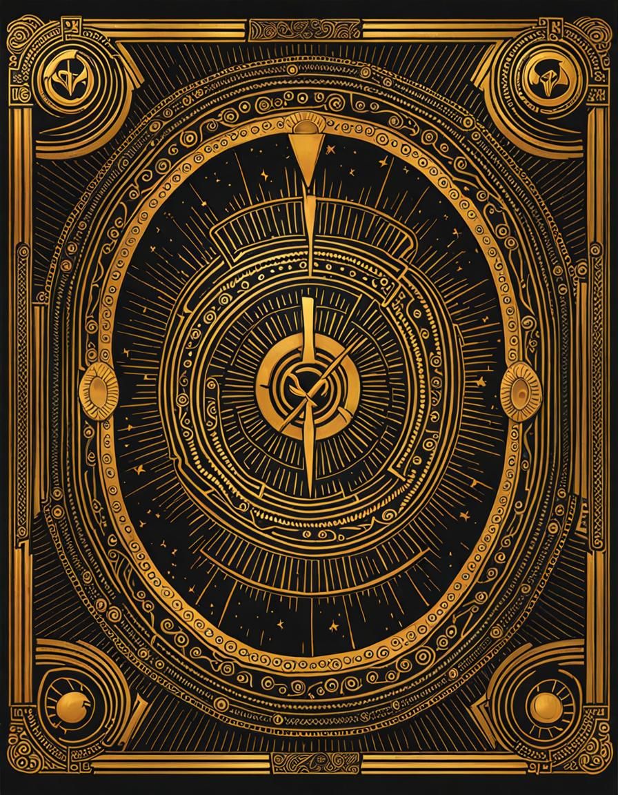 Epic Thunderstorm in Hieroglyphic Style