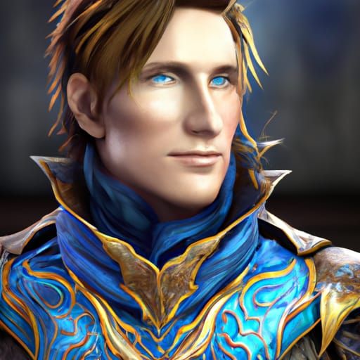 Fantasy Knight Portrait in Hyperdetailed Art Nouveau Style