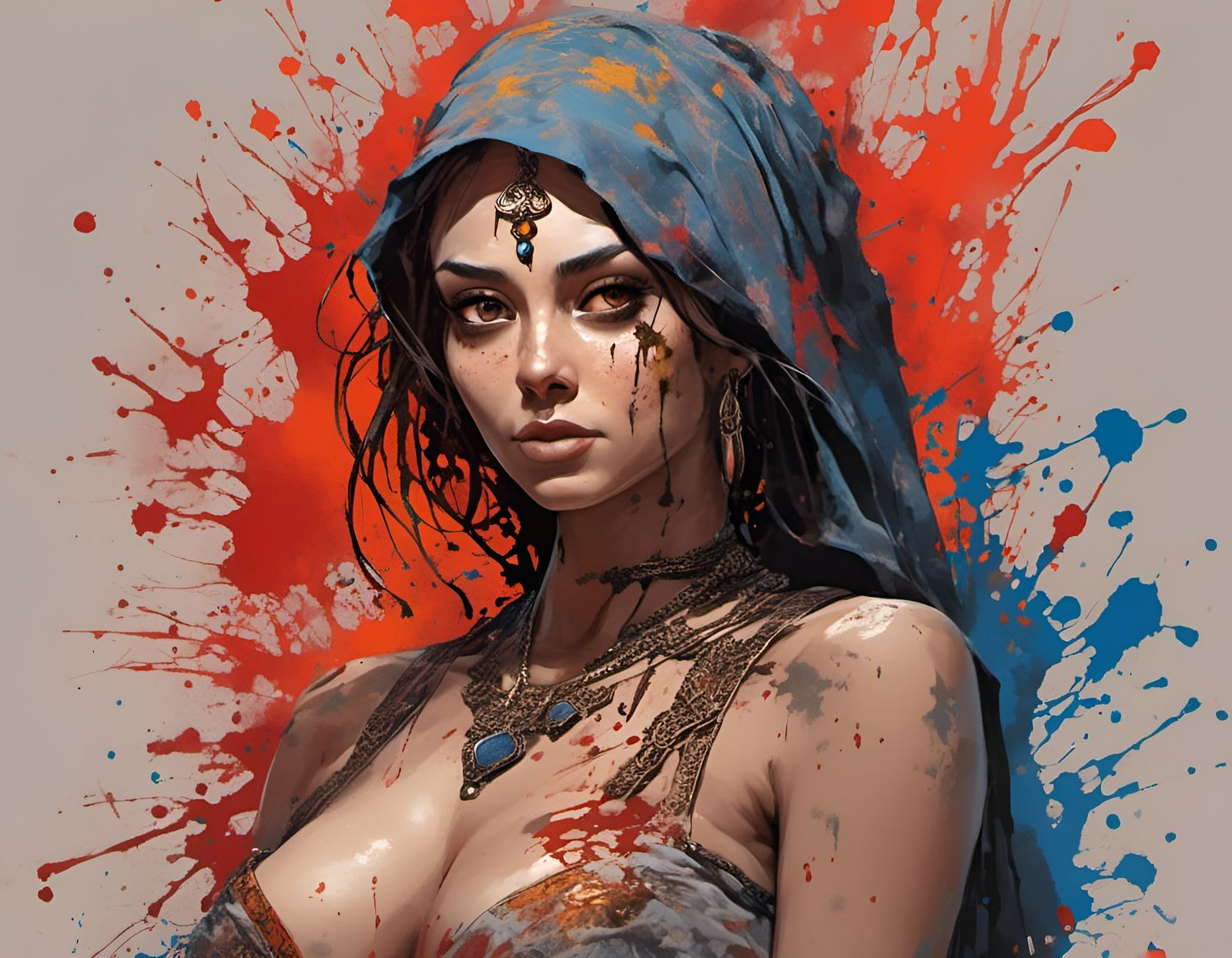 Detailed Matte Painting of Woman in Fantasy Art Style