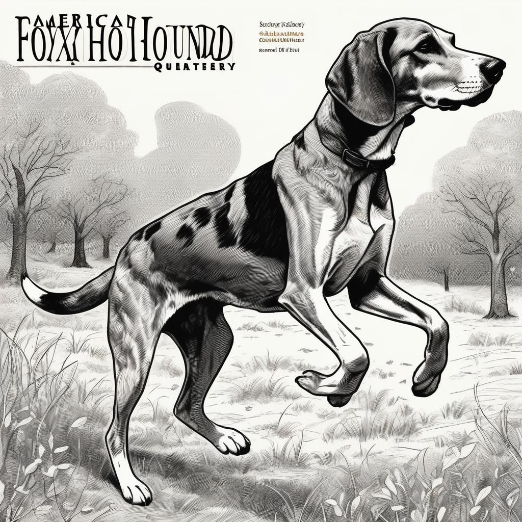 magazine cover: American Foxhound Quarterly storybook illust...